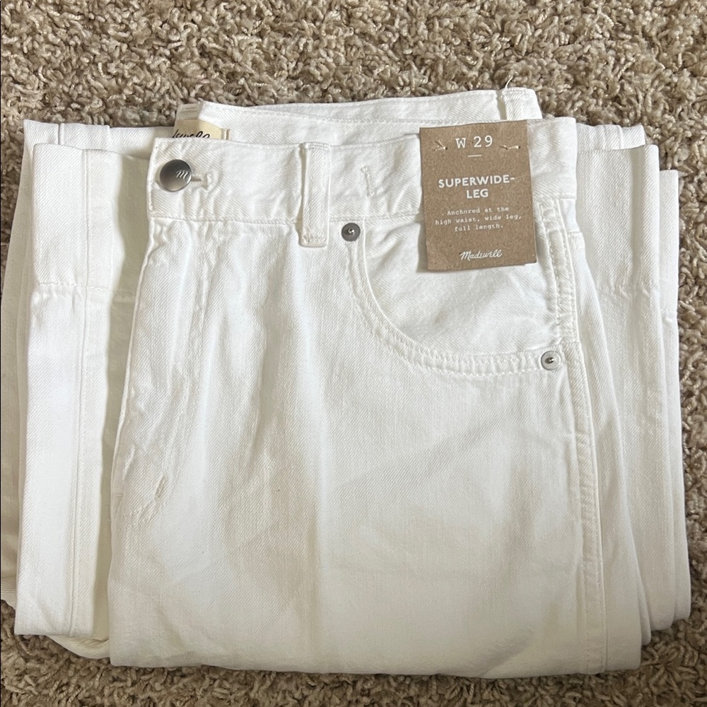 Madewell Women's White Superwide-Leg Jeans